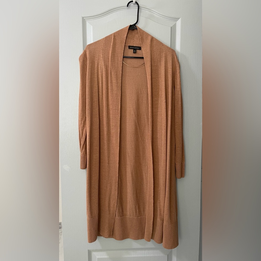 Banana Republic Tan Open-Front Cardigan